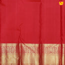 Cherry Red with Golden Zari Long Border Wedding Silk Saree