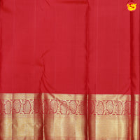 Cherry Red with Golden Zari Long Border Wedding Silk Saree