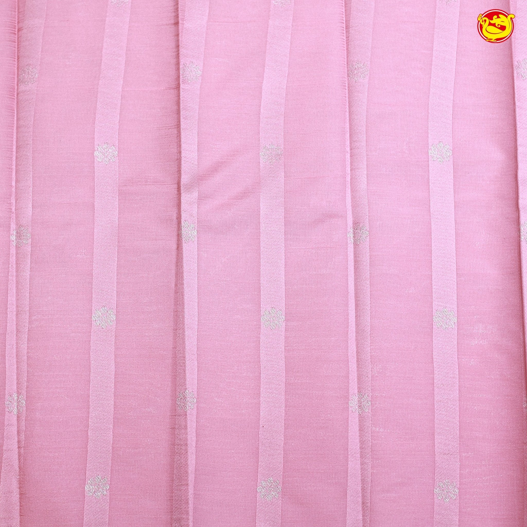 Grey with Pink Flamingo motifs Kubera Pattu Saree - Thenianantham