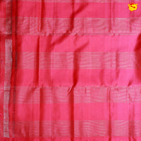Grey with Pink Pallu Traditional Buttas in Silver Zari Soft Silk Saree