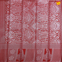 Pink with Maroon Mango Floral Motifs Kubera Pattu Saree - Thenianantham