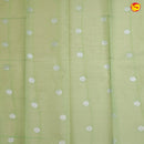 Pink with Pastel Green Floral Motifs Kubera Pattu Saree - Thenianantham