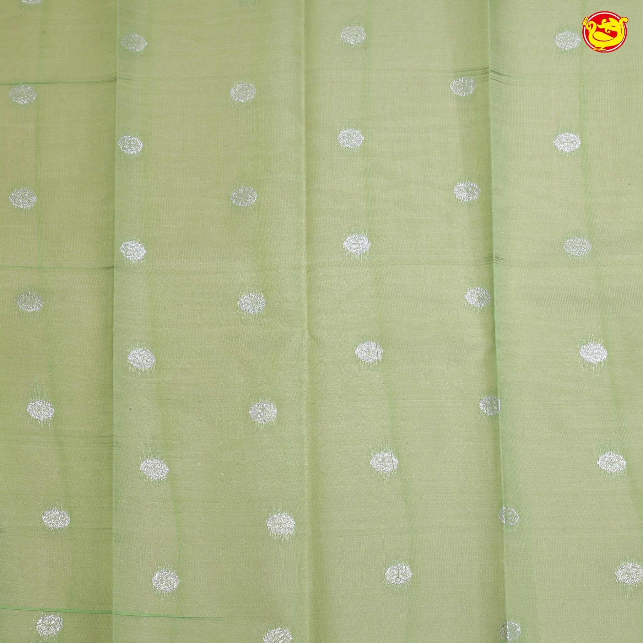 Pink with Pastel Green Floral Motifs Kubera Pattu Saree - Thenianantham