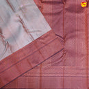 Grey with Royal Blue Traditional Buttas Soft Silk Saree - Thenianantham