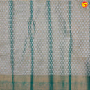 Mustard Yellow with Green Pallu Floral Design in Silver Zari Kotta Tissue Saree