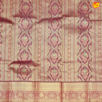 Dark Maroon with Dark Pink Gold Zari Long Border Wedding Silk Saree
