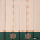 Cream With  Green  Border Silk Cotton Saree
