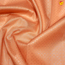 Light Orange with Green Buttas Motifs Kubera Pattu Saree - Thenianantham