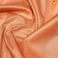 Light Orange with Green Buttas Motifs Kubera Pattu Saree - Thenianantham