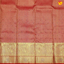 Tomato Red with Golden Stone Work Gold Zari Border Wedding Silk Saree