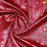 Dark Maroon with Light Grey Circle Motifs Kubera Pattu Saree - Thenianantham