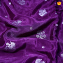 Grape Buttas Motifs Silver Zari Rich Pallu with Floral Border Georgette Saree - Thenianantham