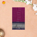 Berry purple With Blue Pure Bengal Cotton Saree without Blouse