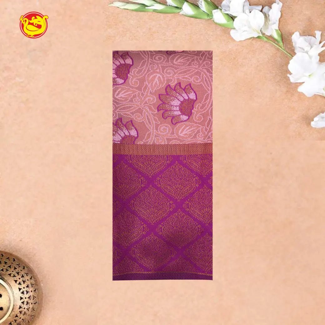 Baby Pink with Dark Magenta Kubera Pattu Saree