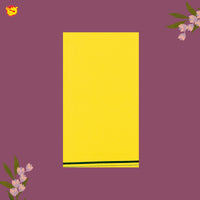 Yellow  With Green Border Men’s  Temple Wear Dhotis