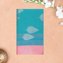 Turquoise Blue With  Pink  Silk Cotton Saree