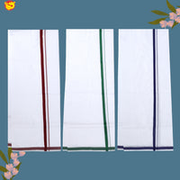 3 White Dhotis Combo Offer –  Cotton Traditional Men’s Dhoti