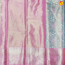 Water Blue with Pink Traditional Tissue Wedding Silk Saree