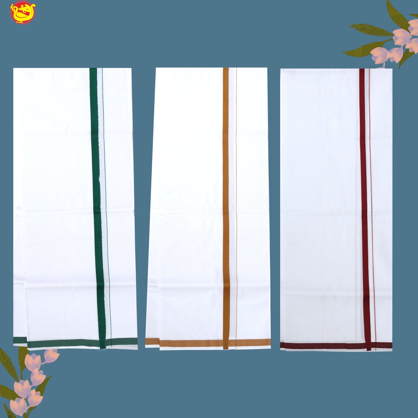 3 White Dhotis Combo Offer –  Cotton Traditional Men’s Dhoti