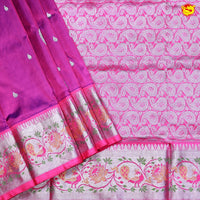 Vadamalli with Rani Pink Traditional Buttas Venkatagiri Silk Saree - Thenianantham