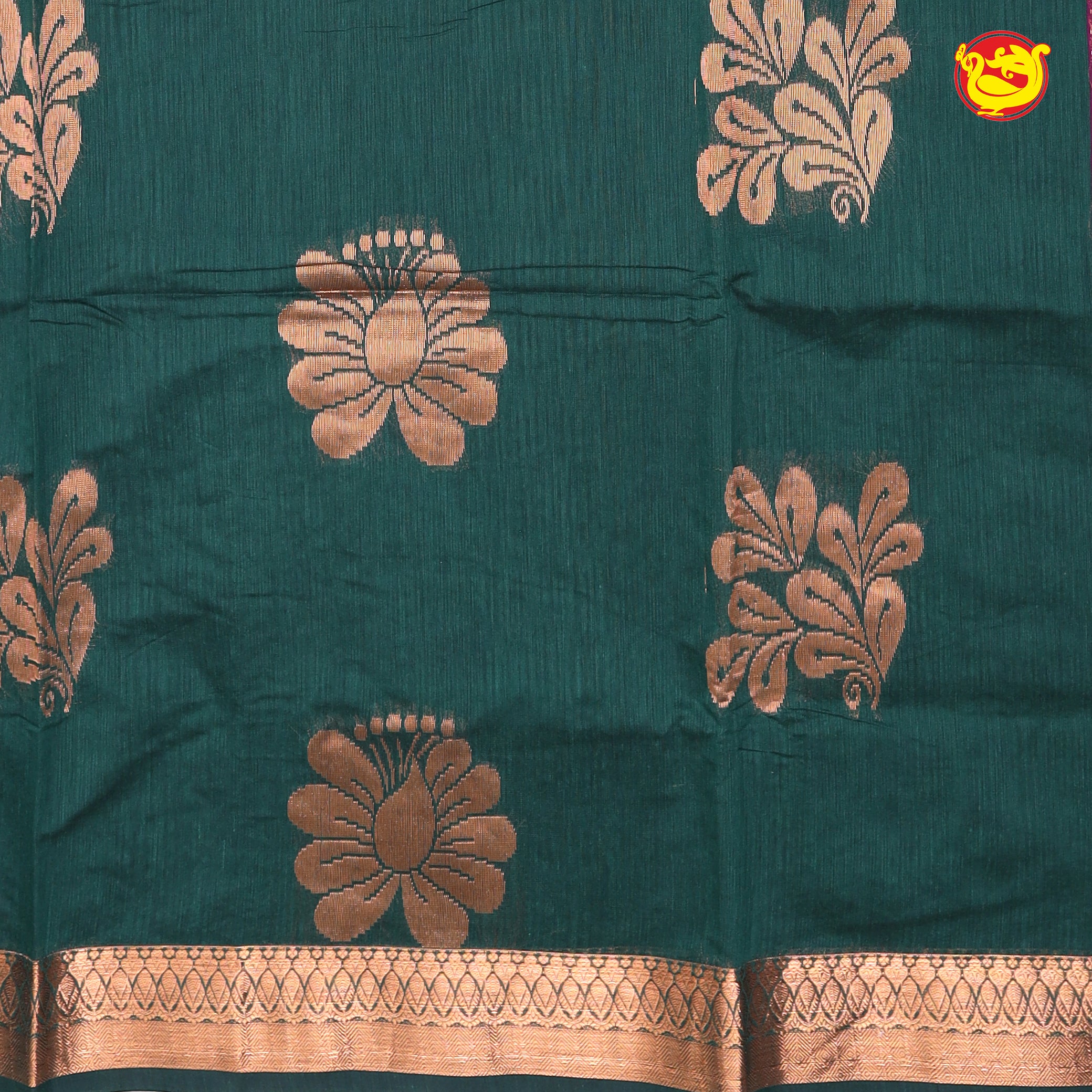 Dark Green With Purple Kalyani Cotton Saree