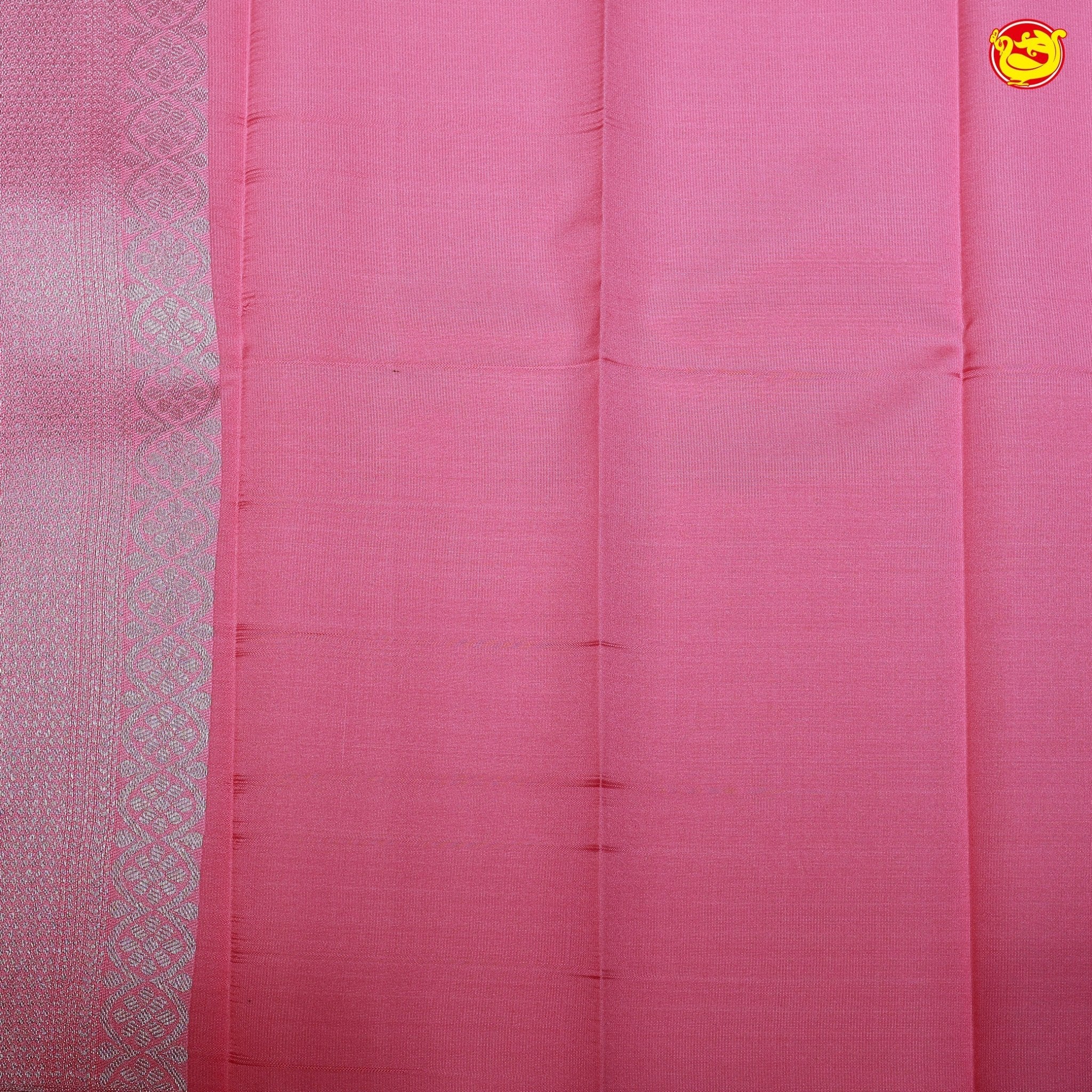 Pink Floral Motifs Kubera Pattu Saree - Thenianantham