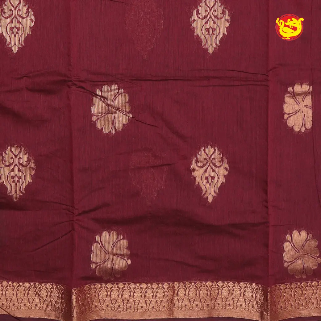 Maroon With Dark Green Kalyani Cotton Saree