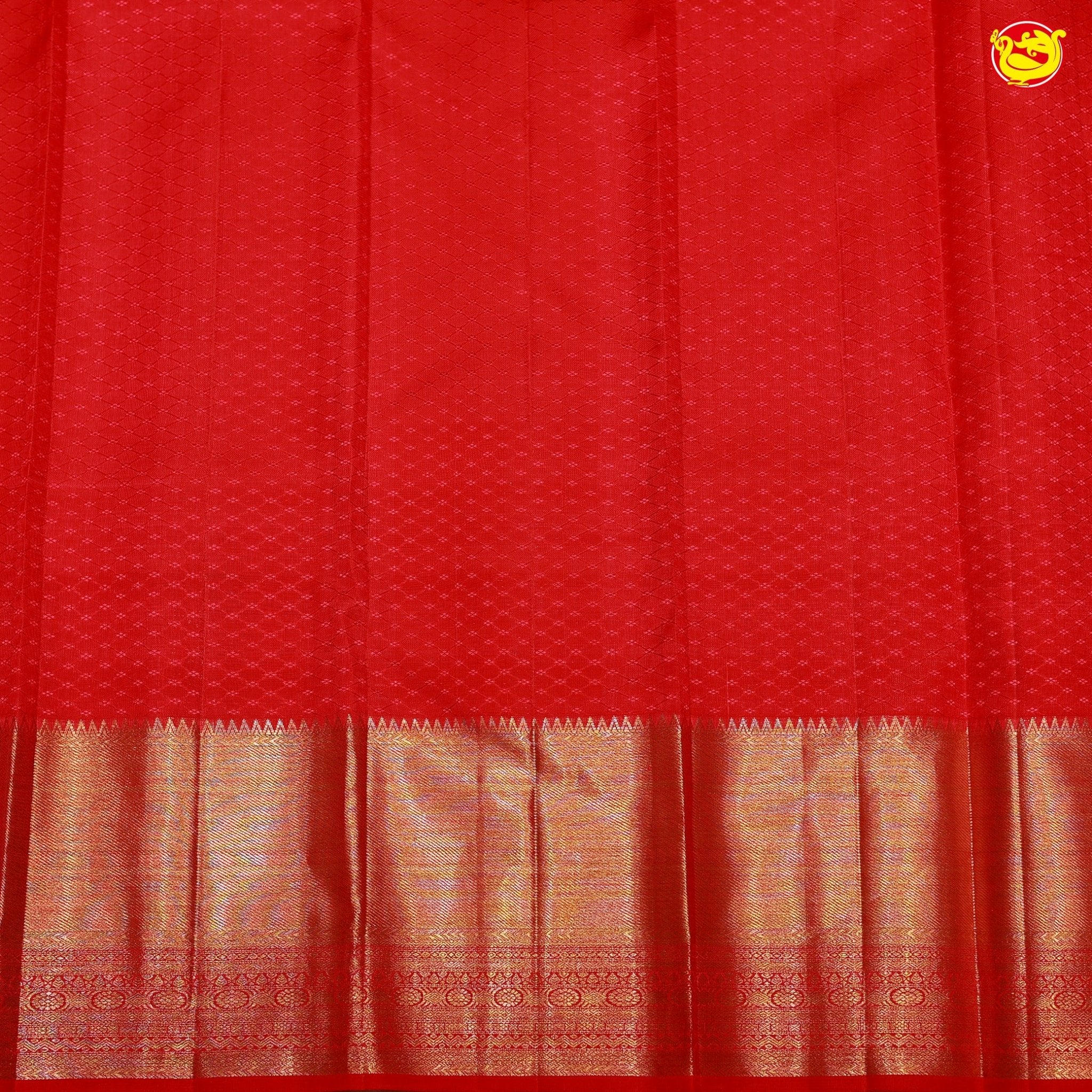 Red Circle Floral Tissue Wedding Silk Saree - Thenianantham