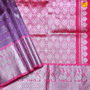 Orchid Violet with Pink Traditional Buttas Venkatagiri Silk Saree - Thenianantham