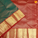 Leaf Green with Red Buttas Traditional Tissue Wedding Silk Saree