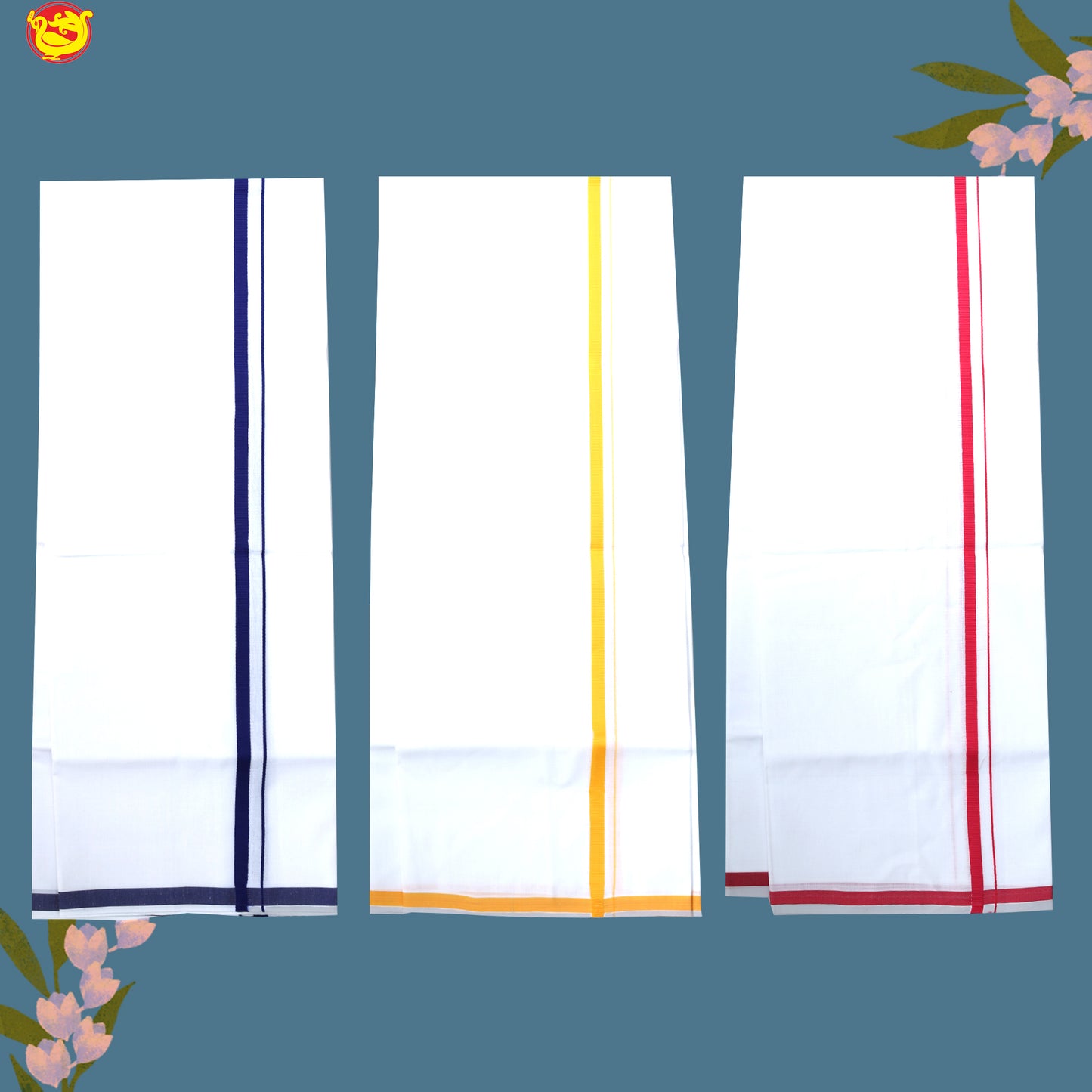 3 White Dhotis Combo Offer –  Cotton Traditional Men’s Dhoti