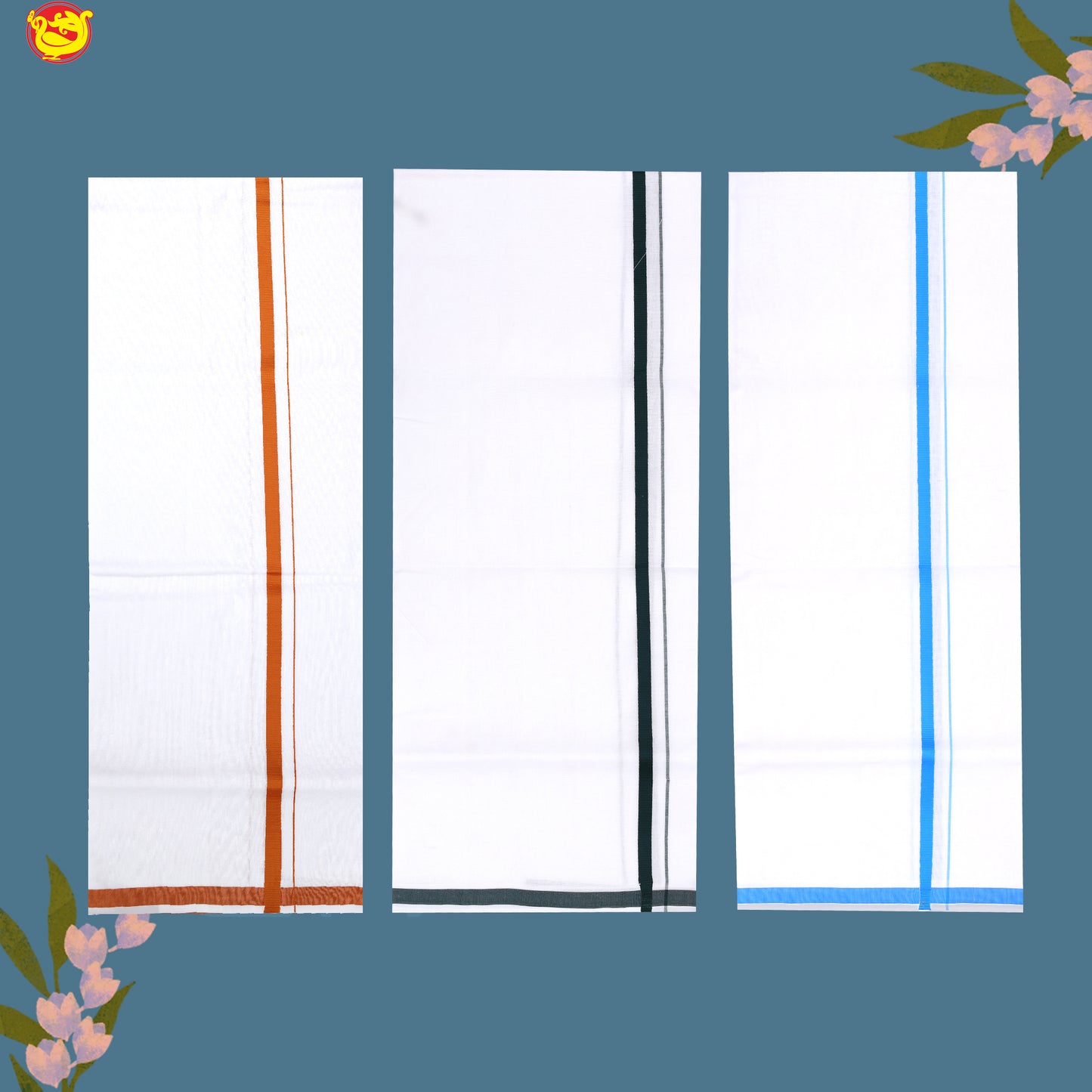 3 White Dhotis Combo Offer –  Cotton Traditional Men’s Dhoti
