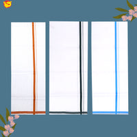 3 White Dhotis Combo Offer –  Cotton Traditional Men’s Dhoti