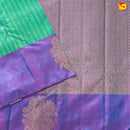 Light Sea Green with Purple Buttas Motifs Soft Silk Saree - Thenianantham