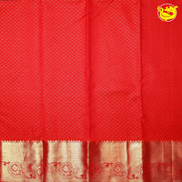 Magenta Pink Floral pattern Gold Zari Border Pure Kanjivaram Subhalaya Wedding Silk Saree - Thenianantham