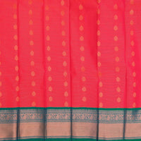 Bright Pink with Teal Green Art Silk Saree