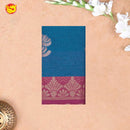 Blue With Light Magenta Kalyani Cotton Saree