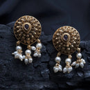 Antique stud with pearl hanging - Thenianantham