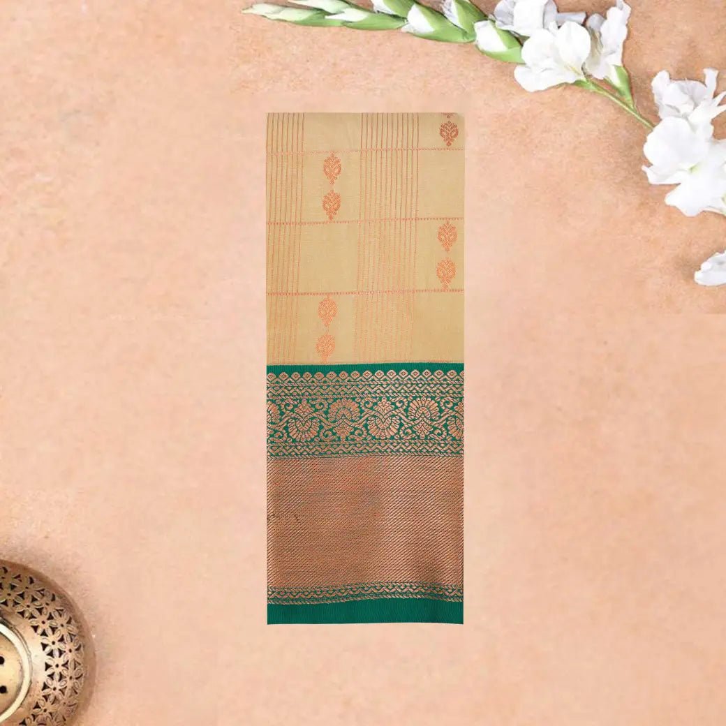 Sandal with Green Art Silk Saree