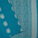 Teal Blue With Sandal Zari  Silk Cotton Saree