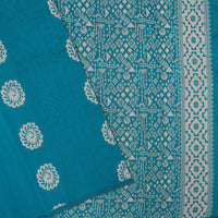Teal Blue With Sandal Zari  Silk Cotton Saree