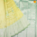 Pastel Green Flamingo Motifs Kubera Pattu Saree - Thenianantham