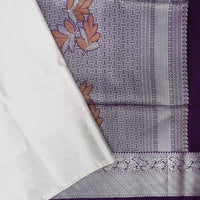 Silver With Purple Soft Silk Saree