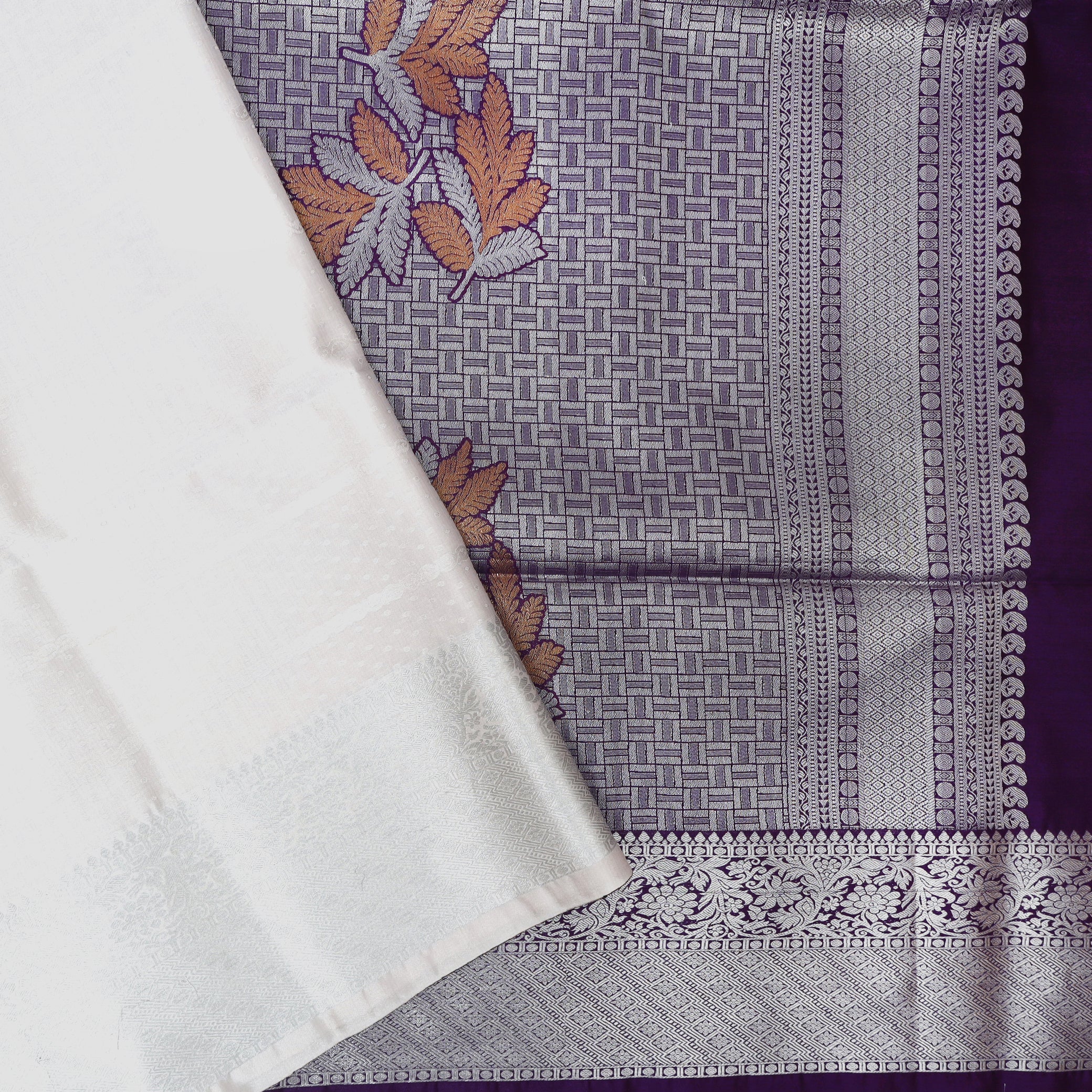 Silver With Purple Soft Silk Saree