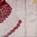 Dark Maroon with Light Grey Circle Motifs Kubera Pattu Saree - Thenianantham