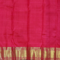 Hot Pink Traditional Buttas Gold Zari Floral Border Kanjivaram Wedding Silk Saree - Thenianantham