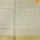 Southloom Exclusive Onam Kasavu Saree Checked Motifs Across Body (Matching Blouse Included) - Thenianantham