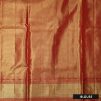 Gold with Red Traditional Tissue Wedding Silk Saree