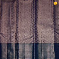 Tissue type blue pure Kanchipuram silk saree