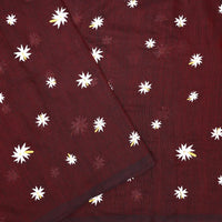 Maroon Linen Cotton Saree with Contrast Blouse